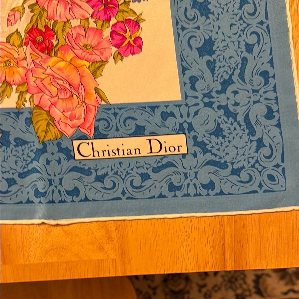 Christian Dior Floral Silk Scarf